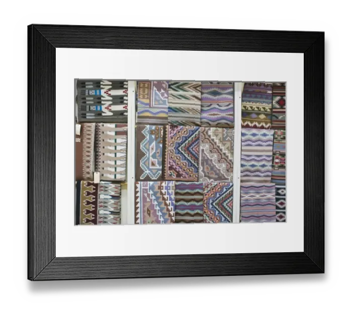 Framed Print : USA, NM, Gallup, Handmade Navajo Rugs for Sale Framed Print : USA, NM, Gallup, Handmade Navajo Rugs for Sale