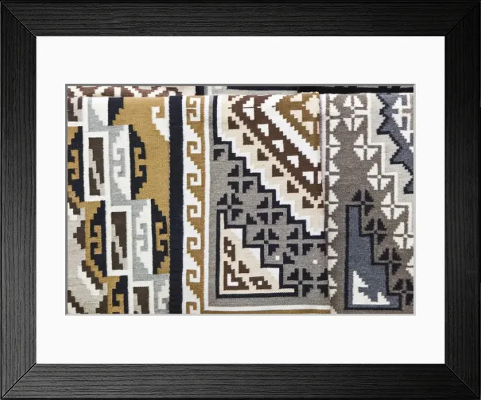 Framed Print : USA, NM, Gallup, Handmade Navajo Rugs for Sale
