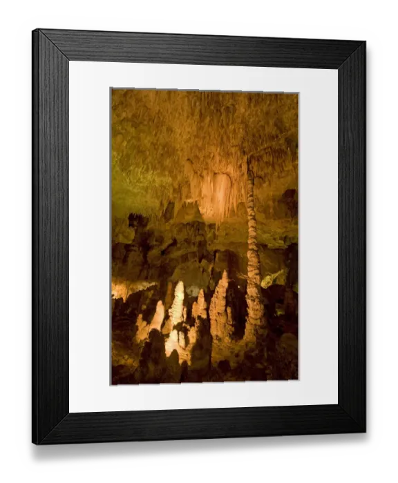 Framed Print : Intricate formations in the wondrous 8. 2-acre Big Room cave, 750 feet into the earth