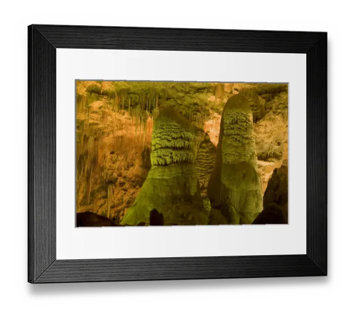 Framed Print : Twin Domes formations in the wondrous 8. 2-acre Big Room cave, 750 feet into the Earth