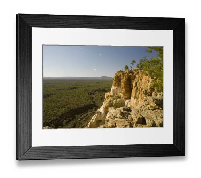 Framed Print : USA, NM, El Malpais National Monument. Sandstone cliffs along lava fields of El Malpais Framed Print : USA, NM, El Malpais National Monument. Sandstone cliffs along lava fields of El Malpais
