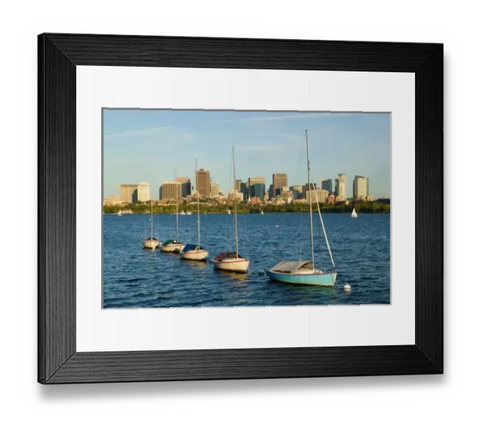 Framed Print : USA-Massachusetts-Boston: View of the Financial District and Charles River Framed Print : USA-Massachusetts-Boston: View of the Financial District and Charles River