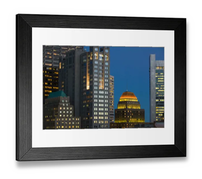 Framed Print : USA-Massachusetts-Boston: The Financial District  /  Evening - The Landmark Building