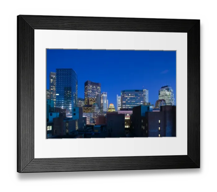 Framed Print : USA-Massachusetts-Boston: Financial District Office Buildings / Evening Framed Print : USA-Massachusetts-Boston: Financial District Office Buildings / Evening