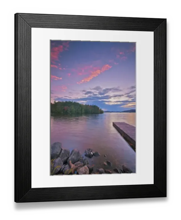 Framed Print : USA, New York, Inlet. Pier walkway into Seventh Lake. Credit as: Jay O Brien Framed Print : USA, New York, Inlet. Pier walkway into Seventh Lake. Credit as: Jay O Brien