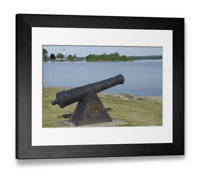 Framed Print : New York, Ogdensburg. Ogdensburg lighthouse located at the confluence of the St