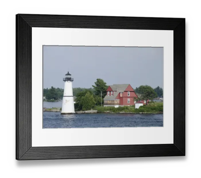 Framed Print : Thousand Islands, archipelago that split Canada & US boarder on St. Lawrence River