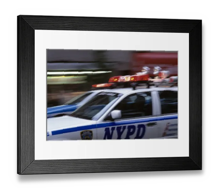 Framed Print : USA, New York, New York, police car Framed Print : USA, New York, New York, police car