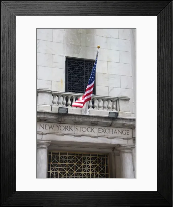 Framed Print : The New York Stock Exchange in lower Manhattan, New York City, New York, USA