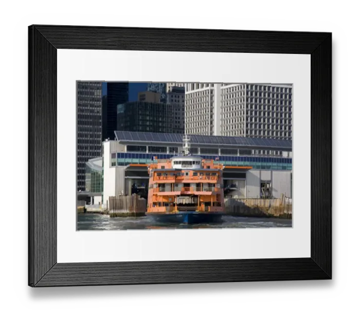 Framed Print : Staten Island Ferry docked near Battery Park, New York City, New York, USA
