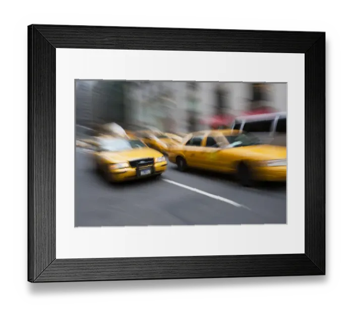 Framed Print : Taxi cabs rush along Park Avenue - Manhattan, New York Framed Print : Taxi cabs rush along Park Avenue - Manhattan, New York