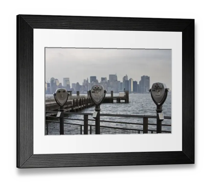 Framed Print : The Manhattan skyline as seen from Liberty Island, New York