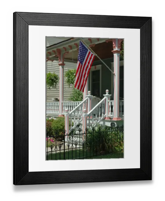 Framed Print : Saratoga Springs, NY, USA, private home with inviting porch (Editorial Usage Only) Framed Print : Saratoga Springs, NY, USA, private home with inviting porch (Editorial Usage Only)