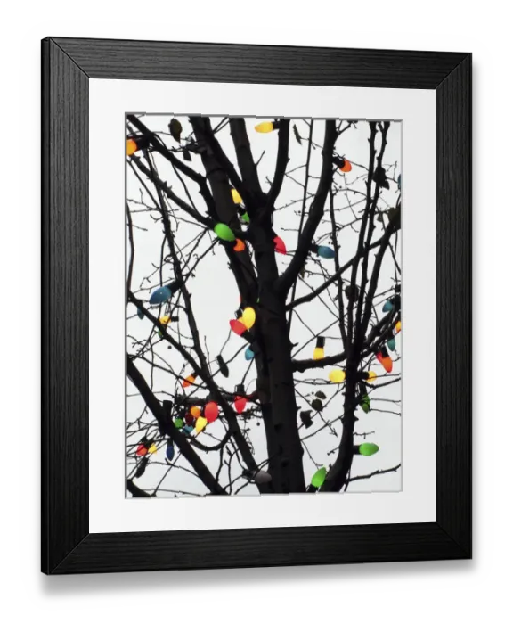 Framed Print : New York City, colorful Christmas lights