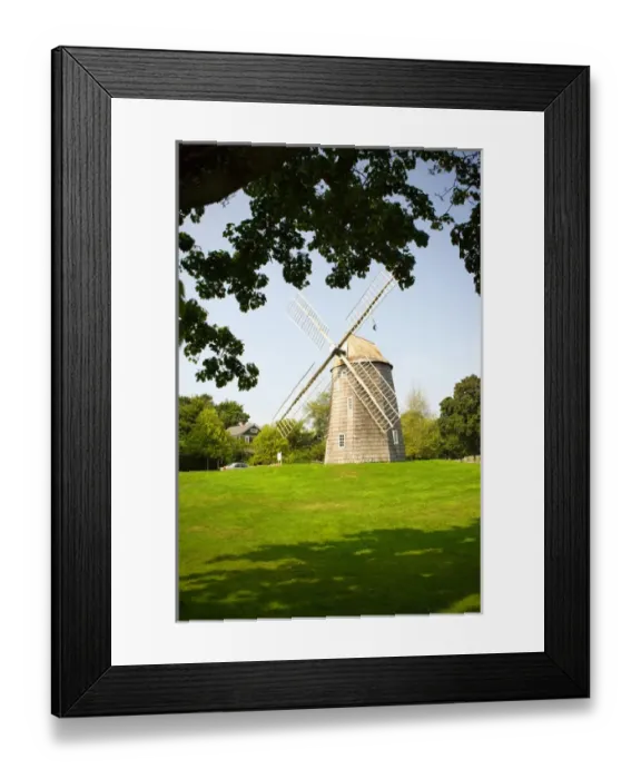 Framed Print : USA, New York, East Hampton, Veterans Memorial and wind mill Framed Print : USA, New York, East Hampton, Veterans Memorial and wind mill