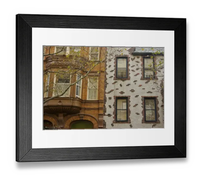Framed Print : North America, USA, New York, New York City, Brooklyn. Elaborate facades on townhouses