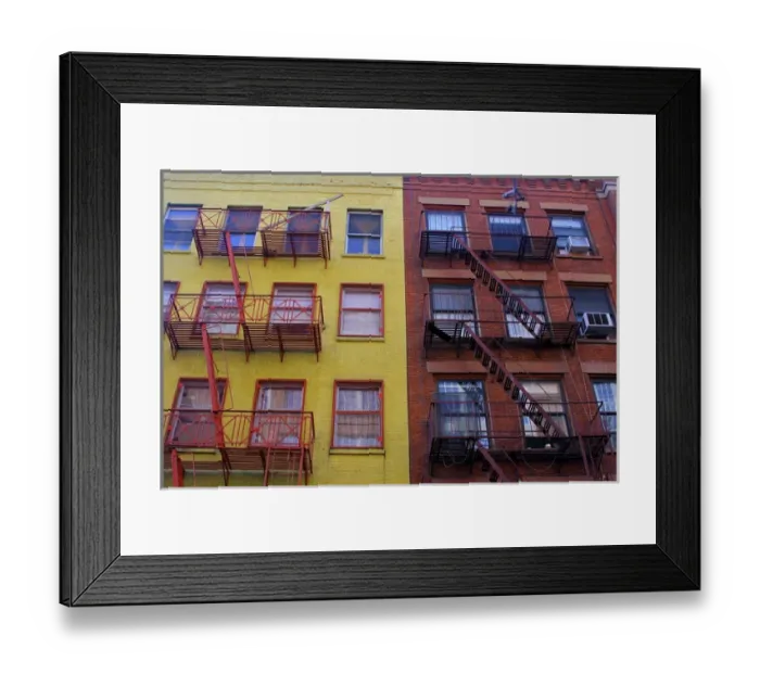 Framed Print : North America, USA, New York, New York City, Manhattan. A brightly-painted brick Framed Print : North America, USA, New York, New York City, Manhattan. A brightly-painted brick