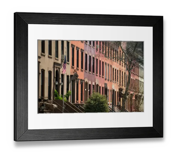 Framed Print : USA-New York-New York City-Brooklyn: Cobble Hill-Brownstones / President Street Framed Print : USA-New York-New York City-Brooklyn: Cobble Hill-Brownstones / President Street