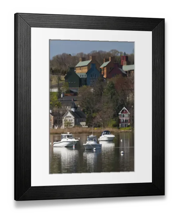 Framed Print : USA, New York, Huntington. View of Cold Spring Harbor towards Cold Spring Harbor