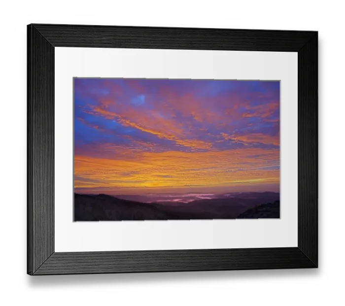 Framed Print : Sunrise in the southern Appalachian Mountains, from Grandfather Mountain, North Carolina