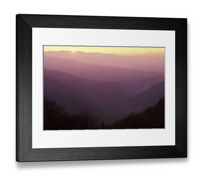 Framed Print : Sunrise from Newfound Gap area, Great Smoky Mountains National Park, NC Framed Print : Sunrise from Newfound Gap area, Great Smoky Mountains National Park, NC