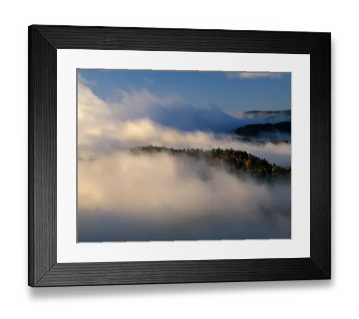 Framed Print : Tennessee, NCGreat Smoky Mt NP, Scenic view of mountain ridges with fall foliage and fog Framed Print : Tennessee, NCGreat Smoky Mt NP, Scenic view of mountain ridges with fall foliage and fog