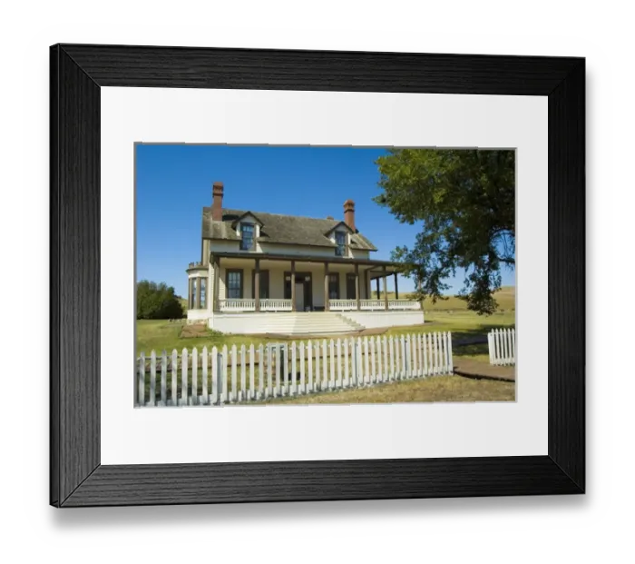 Framed Print : General George Custer and Elizabeth Custers 1875 home during his time at Fort Abraham Lincoln Framed Print : General George Custer and Elizabeth Custers 1875 home during his time at Fort Abraham Lincoln
