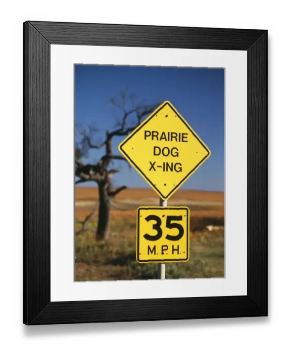 Framed Print : USA, Oklahoma, Speed limit road sign, close-up