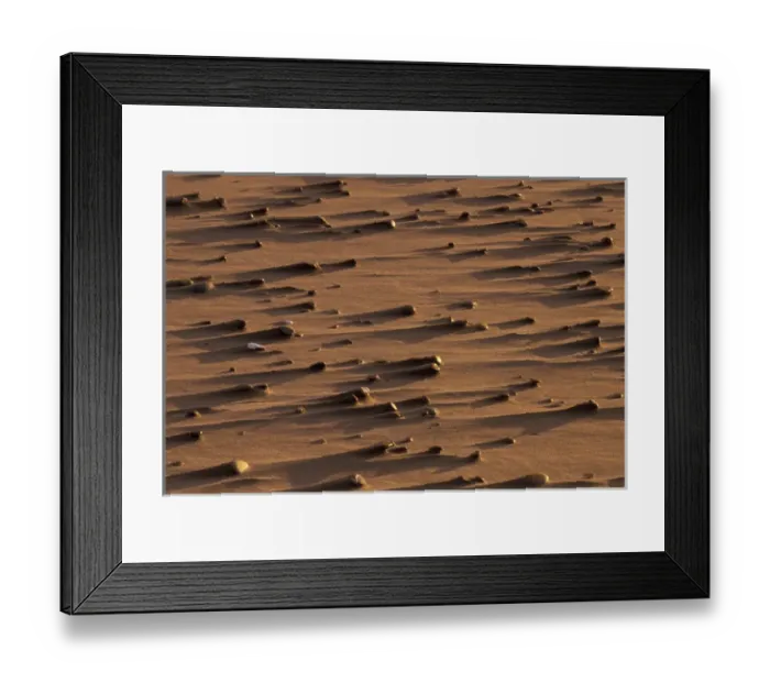 Framed Print : N. A. USA, Oregon, Bandon beach Erosion patterns around pebbles on windblown beach