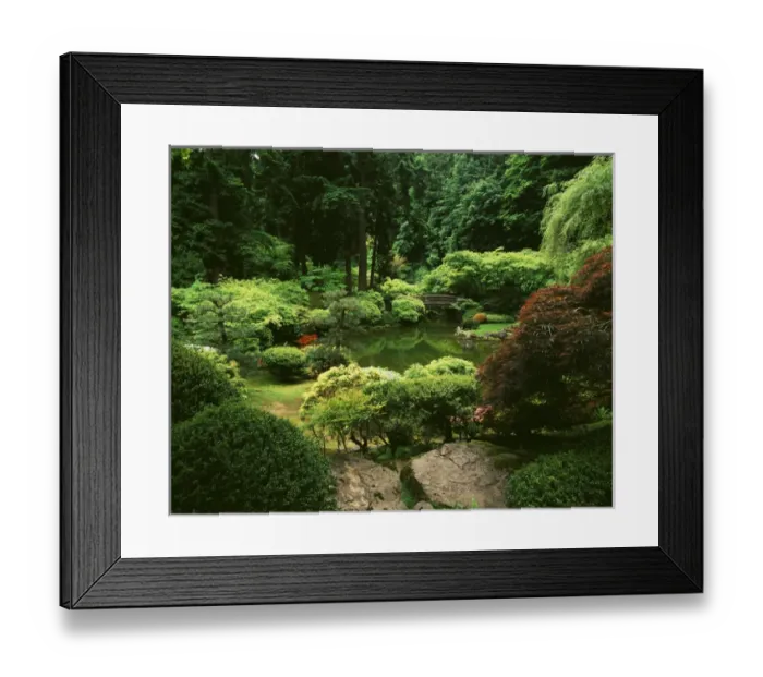 Framed Print : USA, Oregon, Portland, View of Strolling Pond Garden Framed Print : USA, Oregon, Portland, View of Strolling Pond Garden