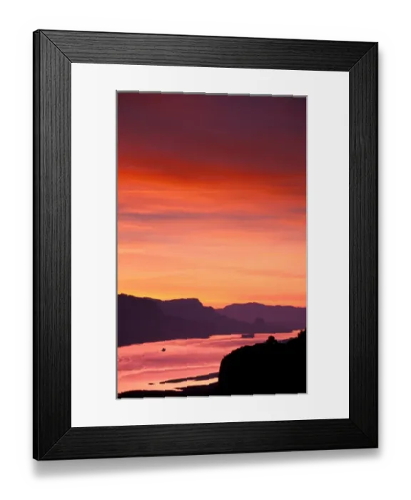 Framed Print : NA, USA, Oregon, Columbia River Gorge, Crownpoint, early June sunrise
