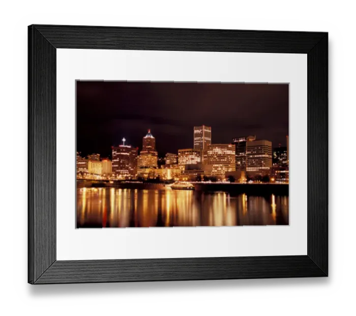 Framed Print : USA, Oregon, Multnomah County, Portland, at night across Willamette River Framed Print : USA, Oregon, Multnomah County, Portland, at night across Willamette River