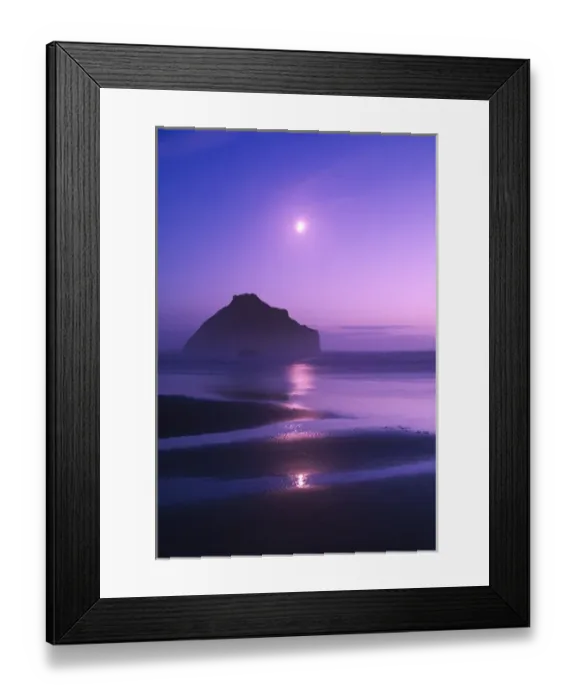 Framed Print : USA, Oregon. Moonrise over Face Rock. Credit as: Nancy Rotenberg / Jaynes Gallery / Danita Delimont Framed Print : USA, Oregon. Moonrise over Face Rock. Credit as: Nancy Rotenberg / Jaynes Gallery / Danita Delimont