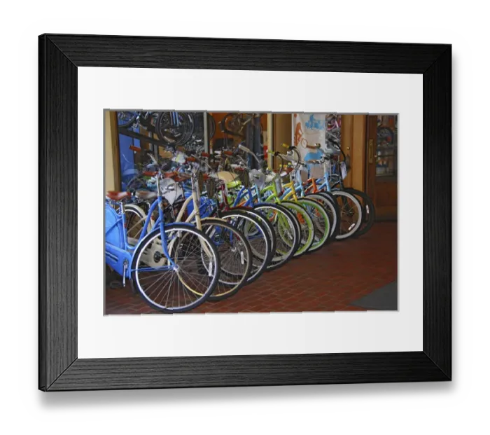 Framed Print : USA, Oregon, Portland. Cruiser bikes displayed for sale. Credit as: Steve Terrill Framed Print : USA, Oregon, Portland. Cruiser bikes displayed for sale. Credit as: Steve Terrill