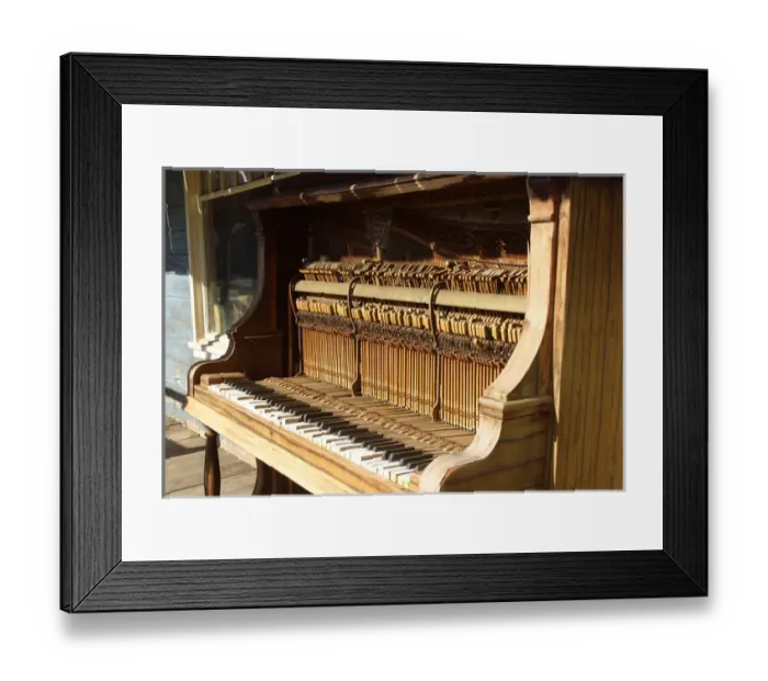 Framed Print : USA, Oregon, Shaniko. Close-up of old piano on main street in ghost town. Credit as Framed Print : USA, Oregon, Shaniko. Close-up of old piano on main street in ghost town. Credit as
