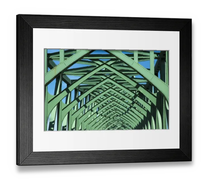 Framed Print : USA, Oregon, Bandon. Girders form pattern on bridge over the Rouge River. Credit as Framed Print : USA, Oregon, Bandon. Girders form pattern on bridge over the Rouge River. Credit as