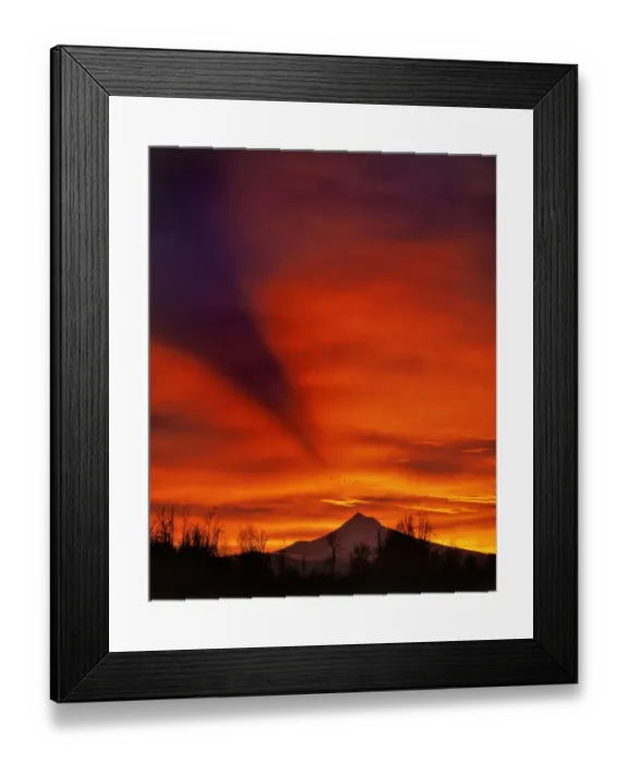 Framed Print : USA, Oregon. Sunrise with mountain shadow over Mt Hood. Credit as: Steve Terrill