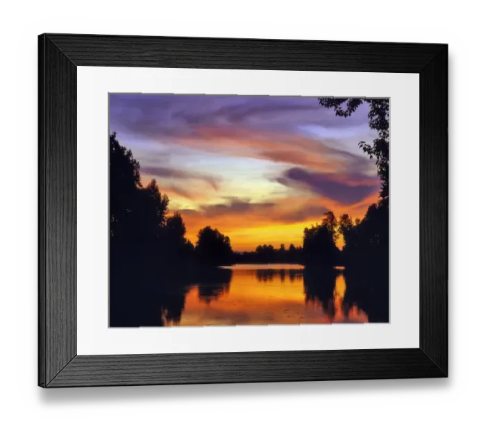 Framed Print : USA, Oregon. Sunset reflecting in Columbia Slough. Credit as: Steve Terrill / Jaynes Framed Print : USA, Oregon. Sunset reflecting in Columbia Slough. Credit as: Steve Terrill / Jaynes