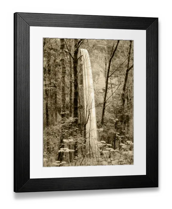 Framed Print : USA, Oregon, Columbia River Gorge National Scenics Area, Latourell Falls viewed through Framed Print : USA, Oregon, Columbia River Gorge National Scenics Area, Latourell Falls viewed through