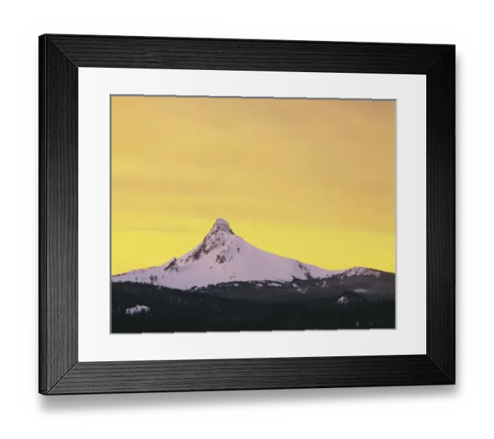 Framed Print : USA, Oregon, Deschutes National Forest, Mt. Washington at sunset