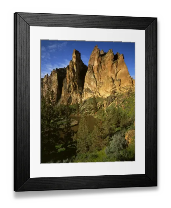 Framed Print : USA, Oregon, Granite Cliffs at Smith Rock State Park and Crooked River Framed Print : USA, Oregon, Granite Cliffs at Smith Rock State Park and Crooked River