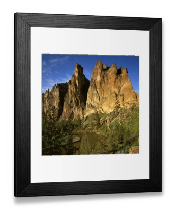 Framed Print : USA, Oregon, Granite Cliffs at Smith Rock State Park and Crooked River Framed Print : USA, Oregon, Granite Cliffs at Smith Rock State Park and Crooked River