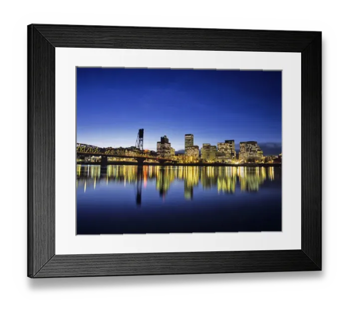Framed Print : Portland Oregon skyline from across the Willamette River Framed Print : Portland Oregon skyline from across the Willamette River
