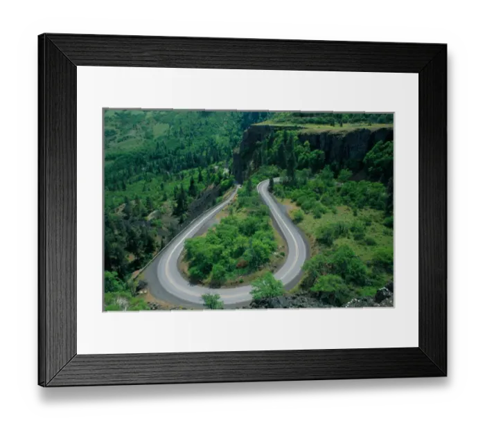 Framed Print : NA, USA, Oregon. Horseshoe bend of highway 30 from Rowena Plateau Framed Print : NA, USA, Oregon. Horseshoe bend of highway 30 from Rowena Plateau