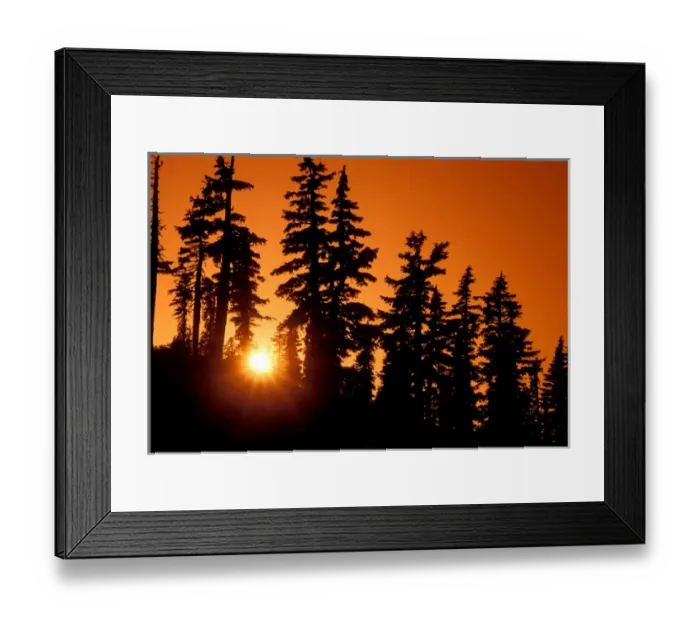Framed Print : A brilliant orange sunset in the wilderness around Mt Jefferson in Oregon Cascades Framed Print : A brilliant orange sunset in the wilderness around Mt Jefferson in Oregon Cascades