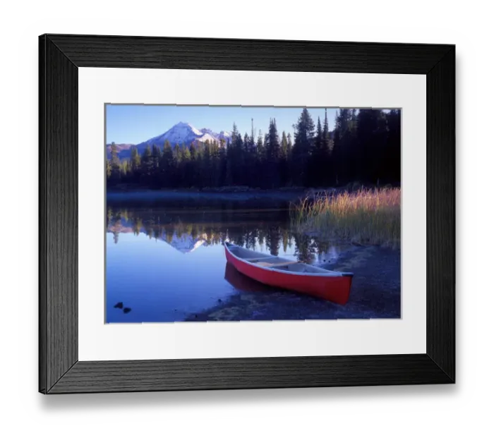 Framed Print : A canoe along the banks of Sparks Lake in the Oregon Cascades Framed Print : A canoe along the banks of Sparks Lake in the Oregon Cascades