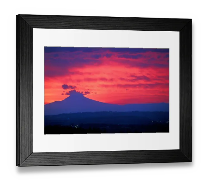 Framed Print : Deep red sunrise and explosion-like clouds over Mt Hood, Oregon Framed Print : Deep red sunrise and explosion-like clouds over Mt Hood, Oregon
