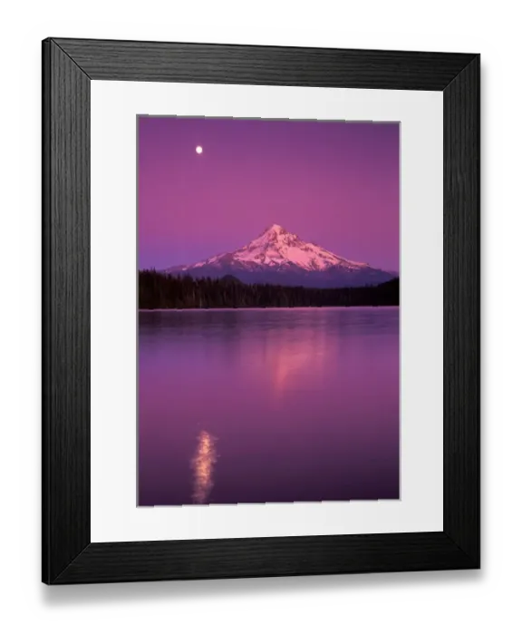 Framed Print : Mt Hood seen in moon light night, Lost Lake, Oregon Cascades Framed Print : Mt Hood seen in moon light night, Lost Lake, Oregon Cascades