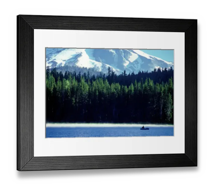 Framed Print : Fishing from a raft on Frog Lake in the Mt Hood National Forest Framed Print : Fishing from a raft on Frog Lake in the Mt Hood National Forest