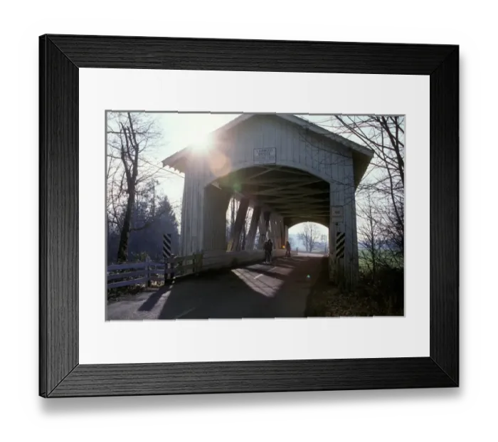 Framed Print : The historic Larwood bridge, one of the last usable wood covered bridges in Lane County Framed Print : The historic Larwood bridge, one of the last usable wood covered bridges in Lane County